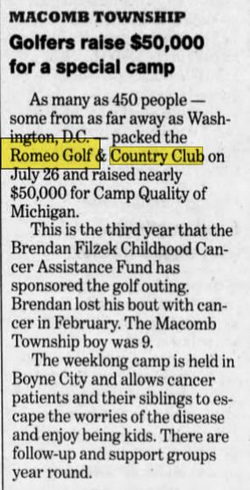 Romeo Golf & Country Club - Aug 2003 Fundraiser (newer photo)